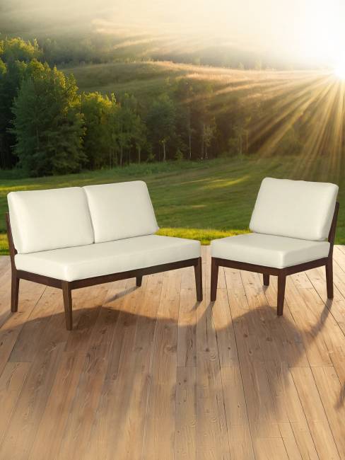 Диван-скамья Массив мягкая экокожа крем, каркас орех Диван-скамья Массив мягкая экокожа крем, каркас орех