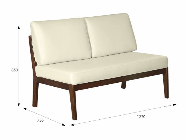 Диван-скамья Массив мягкая экокожа крем, каркас орех Диван-скамья Массив мягкая экокожа крем, каркас орех