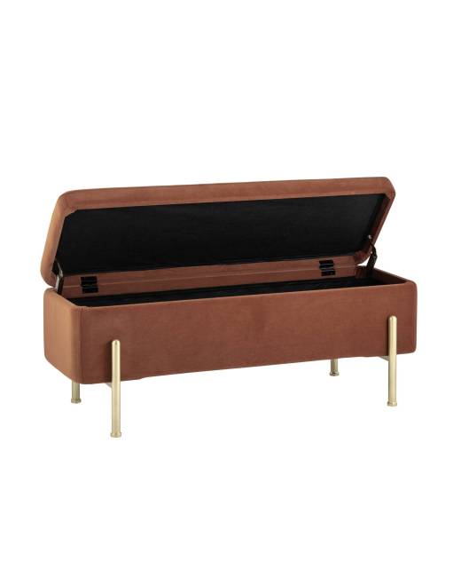 Банкетка Болейн с ящиком велюр терракотовый