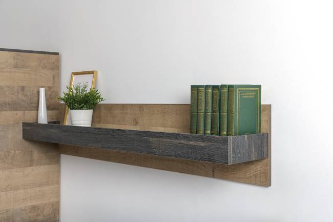 Индустриальная гостиная в стиле лофт с подсветкой Трувор № 17 цвет дуб гранж песочный/интра