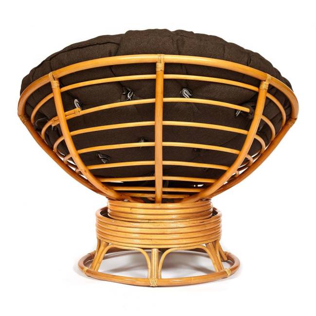 Кресло-качалка Папасан/Papasan (W 23/01 B) /с подушкой/ 115х78х104см, медовый, ткань коричневый, 3м7-147 Honey (мед)