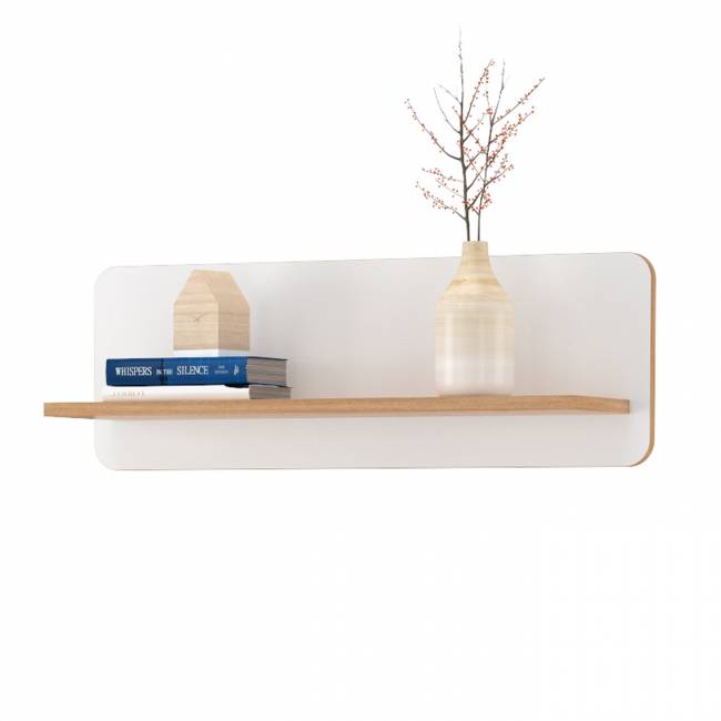 Компьютерный стол с двумя полками и двумя пеналами Вуди цвет белый премиум/дуб крафт золотой