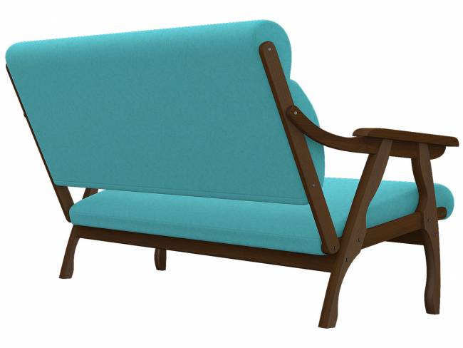 Диван Вега 10 ткань бирюза, каркас орех