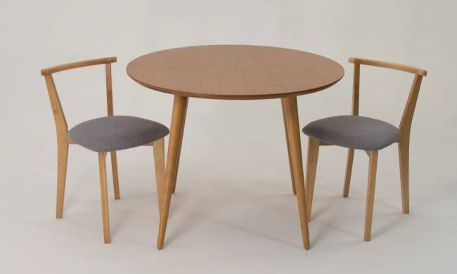 Стол Монте К 100 натур со стульями Франк натур рогожка серый