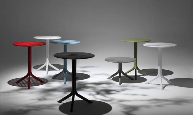 Стол пластиковый обеденный Step + Step Mini агава Ø605х400-765 мм