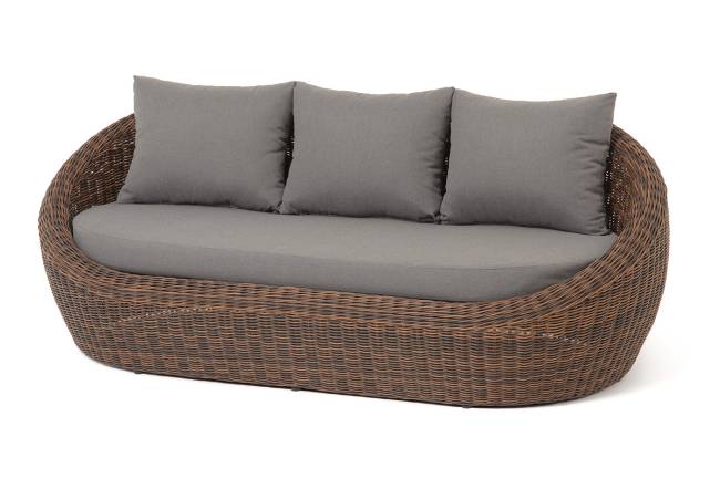 "Барселона" диван из искусственного ротанга трехместный, цвет коричневый "Барселона" диван из искусственного ротанга трехместный, цвет коричневый