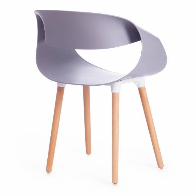 Стул КXX/QXX (мод.C1058-1) пластик/дерево, 60х53х81см, серый/натуральный (Комплект из 4 шт.) серый пластик/дерево