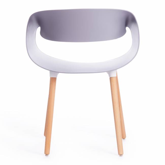 Стул КXX/QXX (мод.C1058-1) пластик/дерево, 60х53х81см, серый/натуральный (Комплект из 4 шт.) серый пластик/дерево