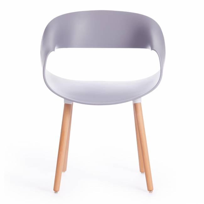 Стул КXX/QXX (мод.C1058-1) пластик/дерево, 60х53х81см, серый/натуральный (Комплект из 4 шт.) серый пластик/дерево