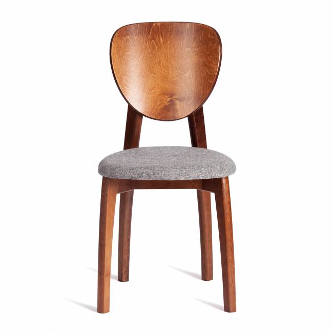 Стул Диамант/Diamante мягкое сиденье (1шт.в упаковке) бук, 42х42х85см, темный орех (тобако), ткань вул димгрей, серый коричневый бук