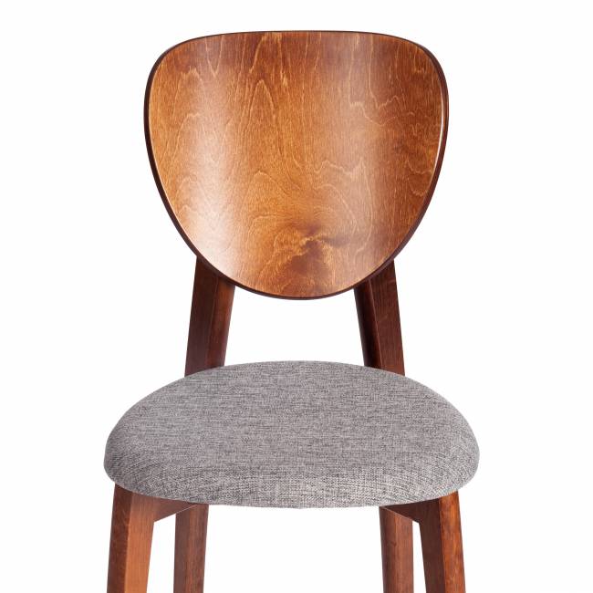 Стул Диамант/Diamante мягкое сиденье (1шт.в упаковке) бук, 42х42х85см, темный орех (тобако), ткань вул димгрей, серый коричневый бук