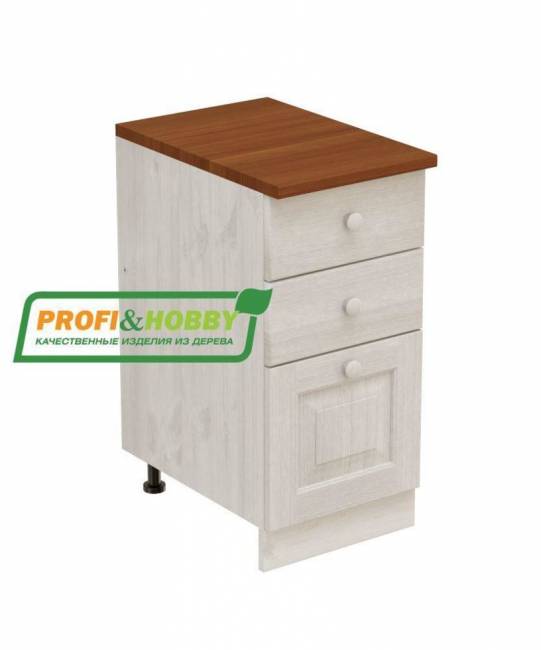 Тумба 3 ящика 400 х 560 х 720 сосна, без покраски