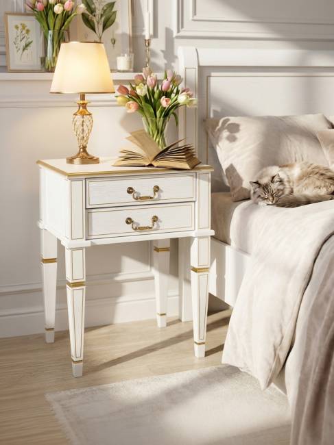 Тумба Васко В 118Н белый ясень/золото