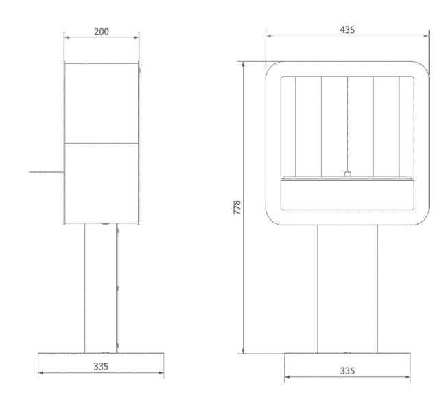 Биокамин напольный Kratki Tetra TUV