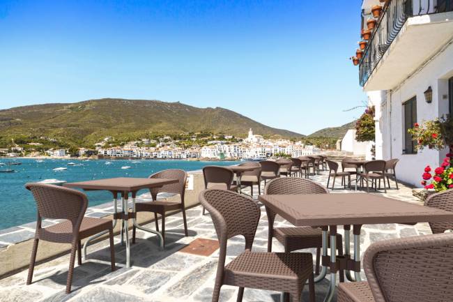 Стул пластиковый плетеный Daytona коричневый 550х610х810 мм