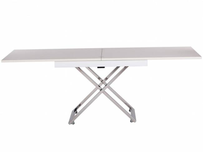 Стол-трансформер Левмар Cross D78/S79 белый/ опоры нерж.сталь Стол-трансформер Левмар Cross D78/S79 белый/ опоры нерж.сталь