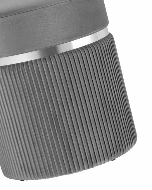 Пуф Миранда с ящиком серебро велюр серый