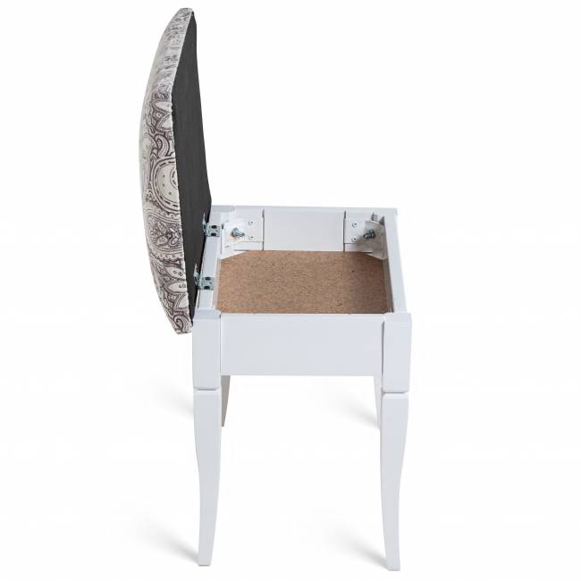 Банкетка Ретро М с ящиком белый, ткань меркурий