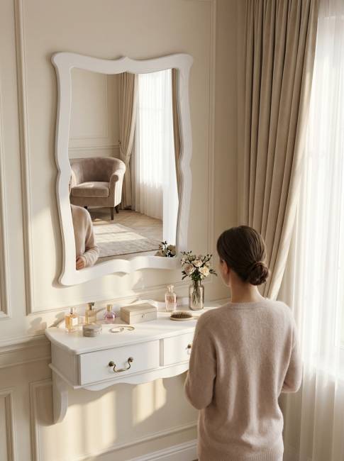 Зеркало навесное Берже 23 белый ясень 97 см х 67 см