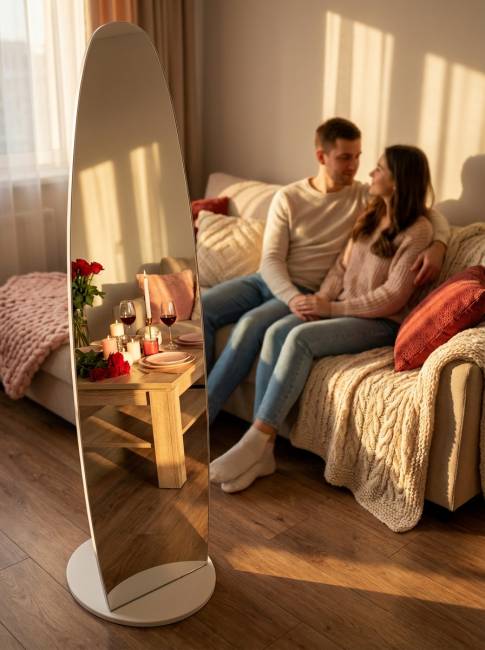 Зеркало напольное Стелла 1 белый 157,8 см х 40,4 см