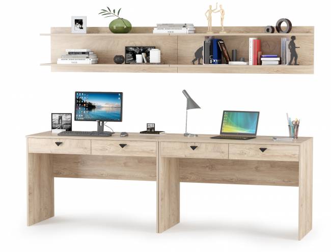 Два стола с полками Бостон цвет дуб эндгрейн элегантный