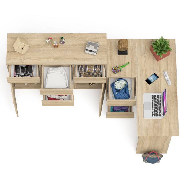 Тумба-комод Мори 1200 с угловым компьютерным столом МС-16 с тумбой слева Мори цвет дуб сонома Тумба-комод Мори 1200 с угловым компьютерным столом МС-16 с тумбой слева Мори цвет дуб сонома