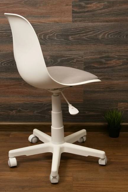 Кресло компьютерное Смузи белый/серый