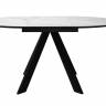 Стол DikLine SKC110 d1100 Керамика Белый мрамор/подстолье черное/опоры черные