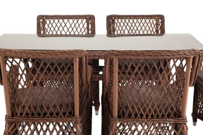 "Латте" обеденная группа плетеная, цвет коричневый