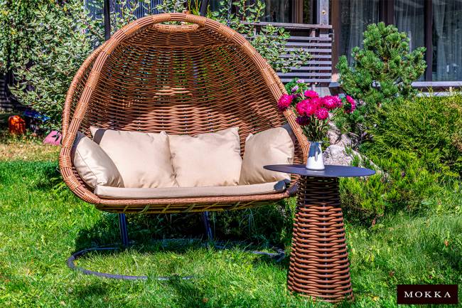 MOKKA МАЙОРКА / MAJORCA подвесное кресло двухместное, цвет капучино