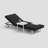 Шезлонг КОСТА на колесах антрацит - белый каркас