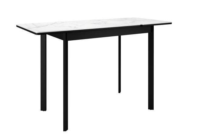 Стол DikLine LK90 Керамика Белый мрамор/подстолье черное/опоры черные