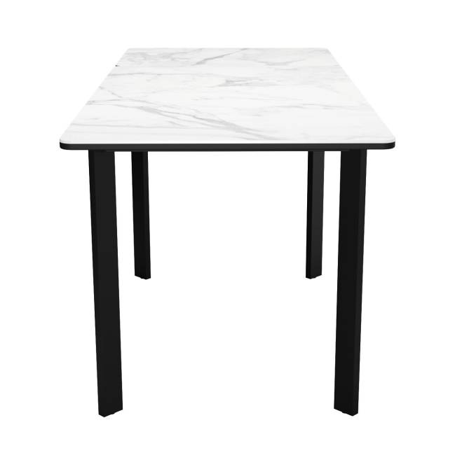 Стол DikLine LK90 Керамика Белый мрамор/подстолье черное/опоры черные