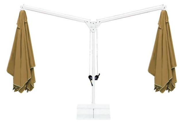 Зонт профессиональный двухкупольный 7х3.5 м Double Banana T бежевый 7000х3500 мм