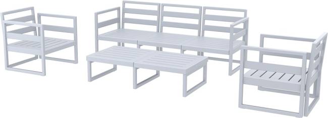 Комплект пластиковой мебели Mykonos XL серебристый, темно-серый