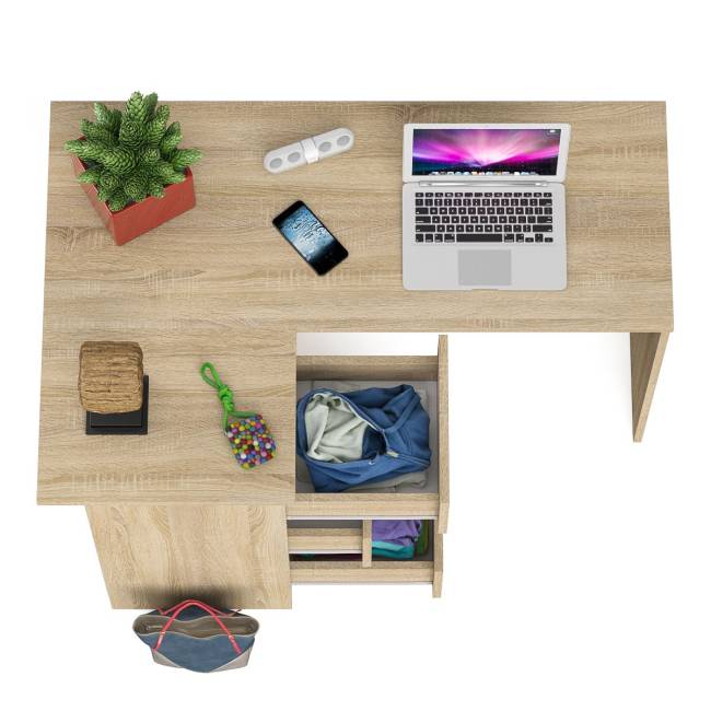 Угловой компьютерный стол Мори МС-16 левый цвет дуб сонома Угловой компьютерный стол Мори МС-16 левый цвет дуб сонома