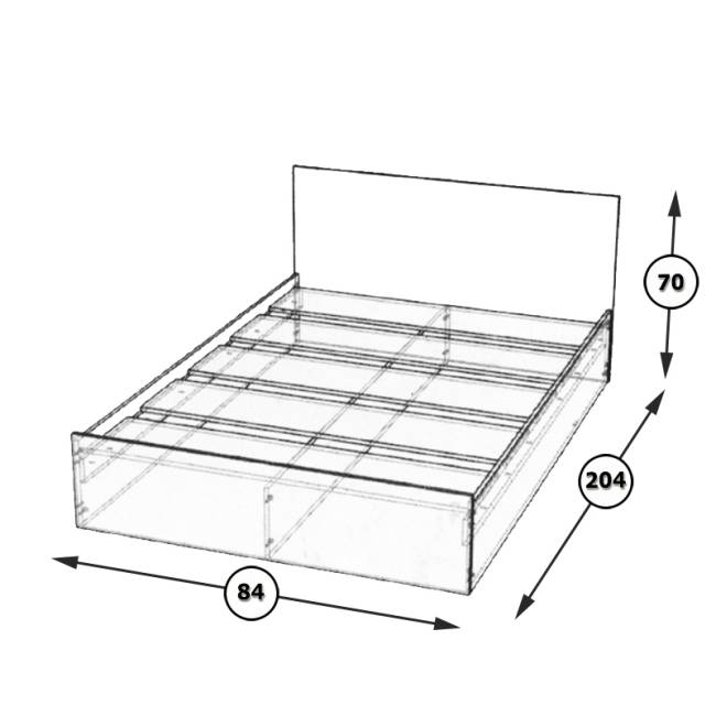 Кровать Стандарт 0800 цвет венге