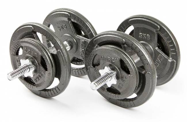 Набор гантелей с железной ручкой "HAMMERTONE", 2х16,5 кг