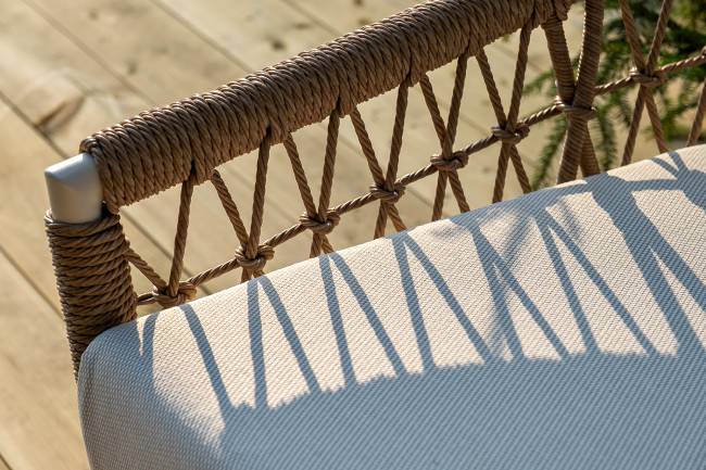 "Венеция" лаунж-зона из искусственного ротанга, цвет соломенный (К)