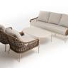 "Венеция" лаунж-зона из искусственного ротанга, цвет соломенный (К)