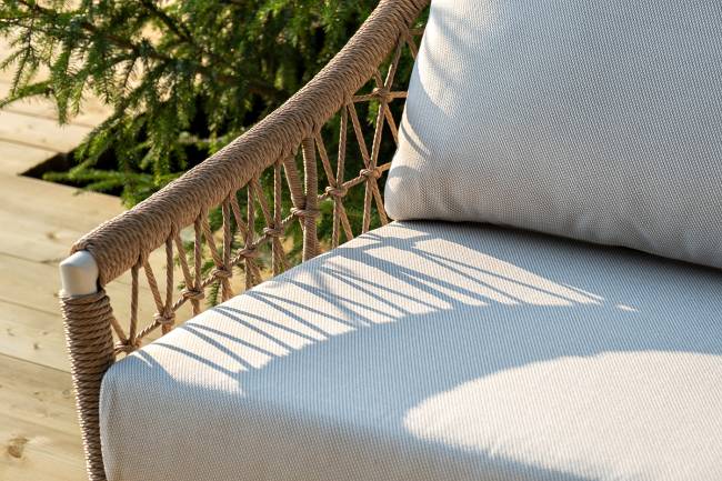 "Венеция" лаунж-зона из искусственного ротанга, цвет соломенный (К)