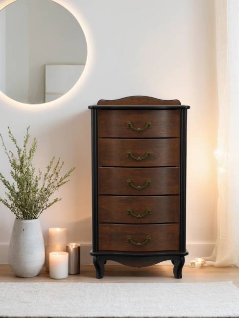 Комод Джульетта узкий 5 ящ., орех Л