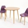 Стол Монте К 100 натур со стульями Сашш натур фиолетовый
