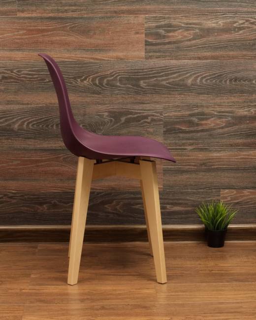 Стол Монте К 100 натур со стульями Сашш натур фиолетовый