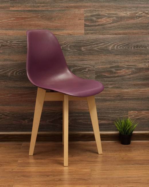 Стол Монте К 100 натур со стульями Сашш натур фиолетовый