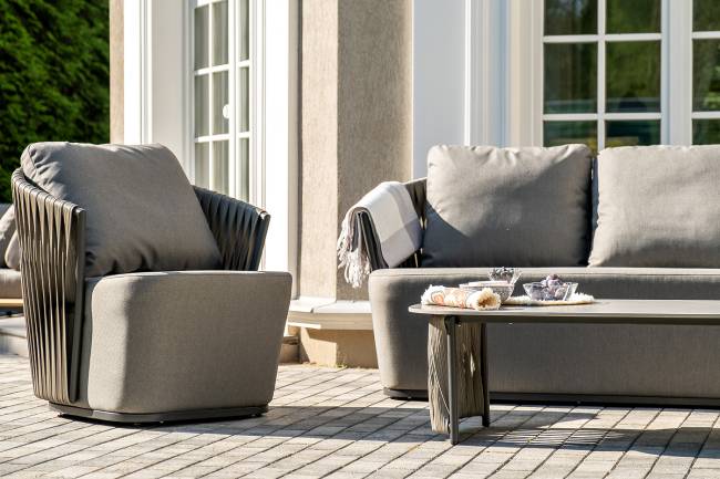 "Флоренция" лаунж-зона из искусственного ротанга, цвет графит (К)