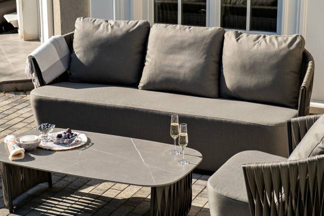 "Флоренция" лаунж-зона из искусственного ротанга, цвет графит (К)