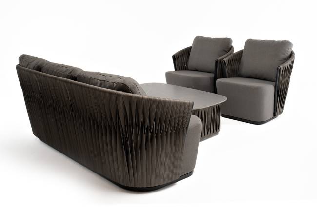 "Флоренция" лаунж-зона из искусственного ротанга, цвет графит (К)