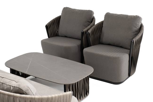 "Флоренция" лаунж-зона из искусственного ротанга, цвет графит (К)