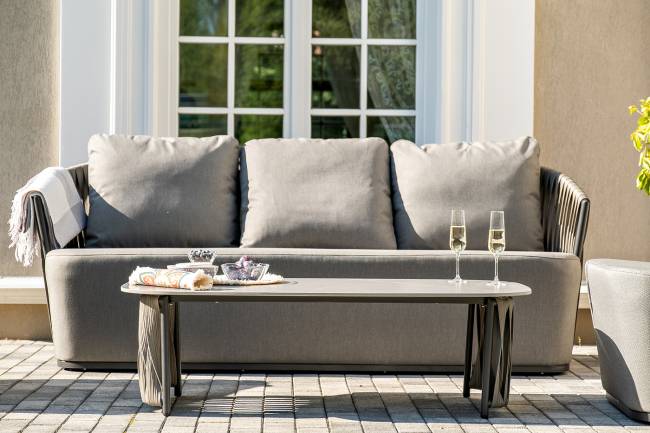 "Флоренция" лаунж-зона из искусственного ротанга, цвет графит (К)